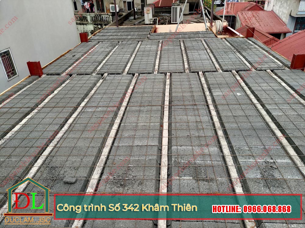 Thi công sàn cho Công trình Số 342 Khâm Thiên